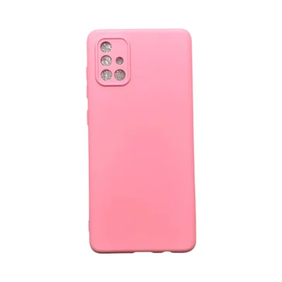 Capa Samsung A71 Silicone Aveludada Protege Câmera Colorida Capinha Anti Impacto A71:rosa Bebê