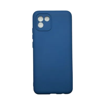 Capa Samsung A03 Silicone Aveludada Protege Câmera Colorida Capinha Anti Impacto A03:azul Escuro