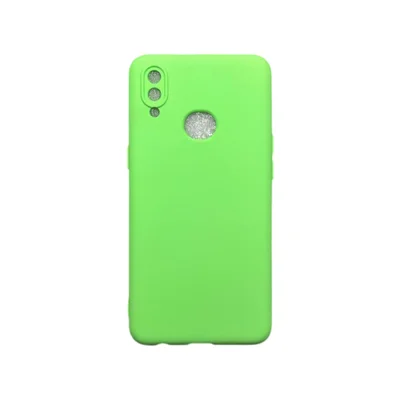Capa Samsung A10s / A10 S Silicone Aveludada Protege Câmera Colorida Capinha Anti Impacto A10s:verde Folha