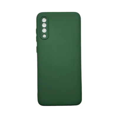 Capa Samsung A70  Silicone Aveludada Protege Câmera Colorida Capinha Anti Impacto A70:verde Escuro