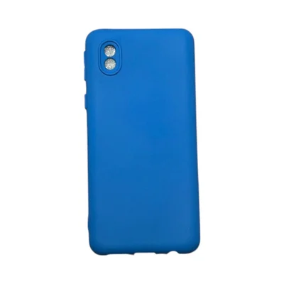 Capa Samsung A01 Core Silicone Aveludada Protege Câmera Colorida Capinha Anti Impacto A01 Core:azul