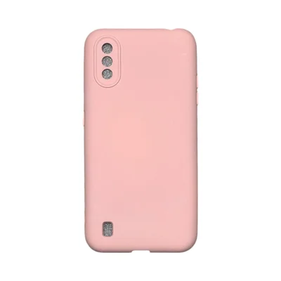 Capa Samsung A01 Silicone Aveludada Protege Câmera Colorida Capinha Anti Impacto A01:rosa 05