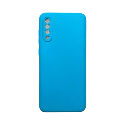 Capa Samsung A70  Silicone Aveludada Protege Câmera Colorida Capinha Anti Impacto A70:azul Céu