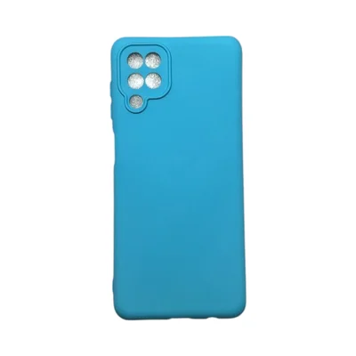 Capa Samsung A12 Silicone Aveludada Protege Câmera Colorida Capinha Anti Impacto A12:azul Céu