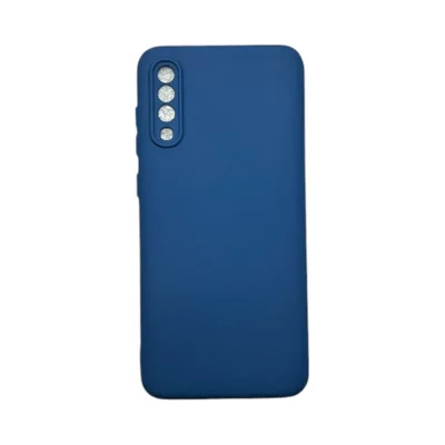 Capa Samsung A70  Silicone Aveludada Protege Câmera Colorida Capinha Anti Impacto A70:azul Escuro