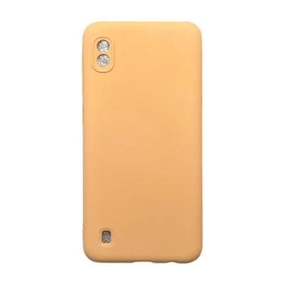 Capa Samsung A10 (normal) Silicone Aveludada Protege Câmera Colorida Capinha Anti Impacto A10:nude
