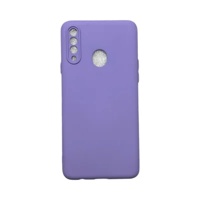 Capa Samsung A20s Silicone Aveludada Protege Câmera Colorida Capinha Anti Impacto A20s:roxo