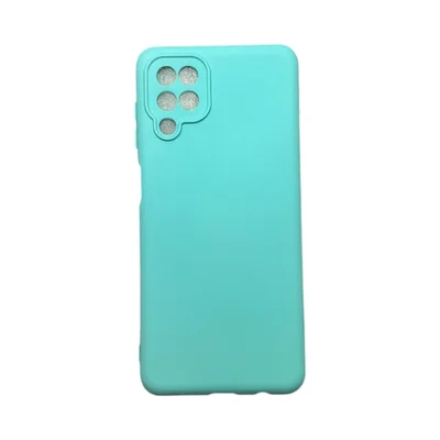 Capa Samsung A12 Silicone Aveludada Protege Câmera Colorida Capinha Anti Impacto A12:turquesa