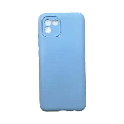 Capa Samsung A03 Silicone Aveludada Protege Câmera Colorida Capinha Anti Impacto A03:azul Bebê