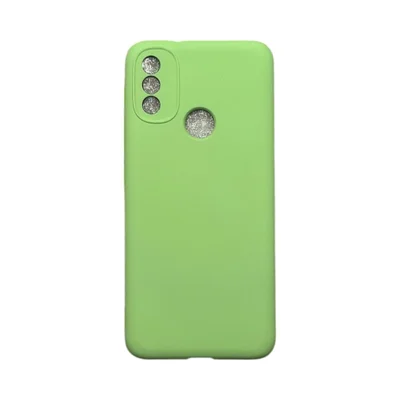 Capa Moto E20 Silicone Aveludada Protege Câmera Colorida Capinha Anti Impacto Moto E20:verde Bebê