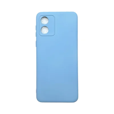 Capa Motorola E13 Silicone Aveludada Protege Câmera Colorida Capinha Anti Impacto Moto E13:azul Bebê