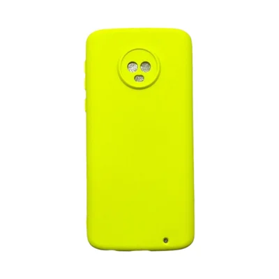 Capa Moto G6 Plus Silicone Aveludada Protege Câmera Colorida Capinha Anti Impacto Moto G6 Plus:amarelo 02
