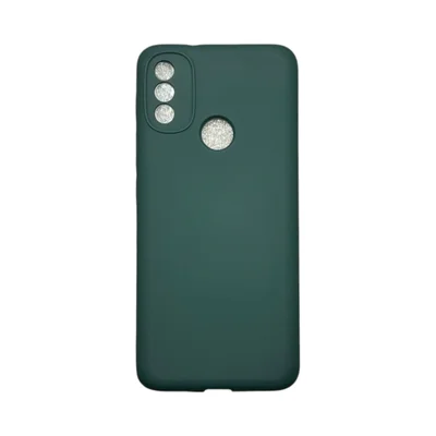 Capa Moto E20 Silicone Aveludada Protege Câmera Colorida Capinha Anti Impacto Moto E20:verde Escuro
