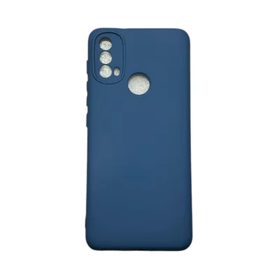 Capa Moto E30 / E40 Silicone Aveludada Protege Câmera Colorida Capinha Anti Impacto Moto E30 / E40:azul Escuro