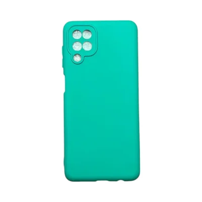 Capa Samsung A12 Silicone Aveludada Protege Câmera Colorida Capinha Anti Impacto A12:verde Água
