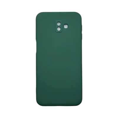 Capa Samsung J6 Plus Silicone Aveludada Protege Câmera Colorida Capinha Anti Impacto J6 Plus:verde Escuro