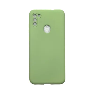 Capa Samsung A11 Silicone Aveludada Protege Câmera Colorida Capinha Anti Impacto A11:verde Bebê