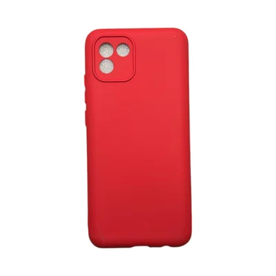 Capa Samsung A03 Silicone Aveludada Protege Câmera Colorida Capinha Anti Impacto A03:vermelho