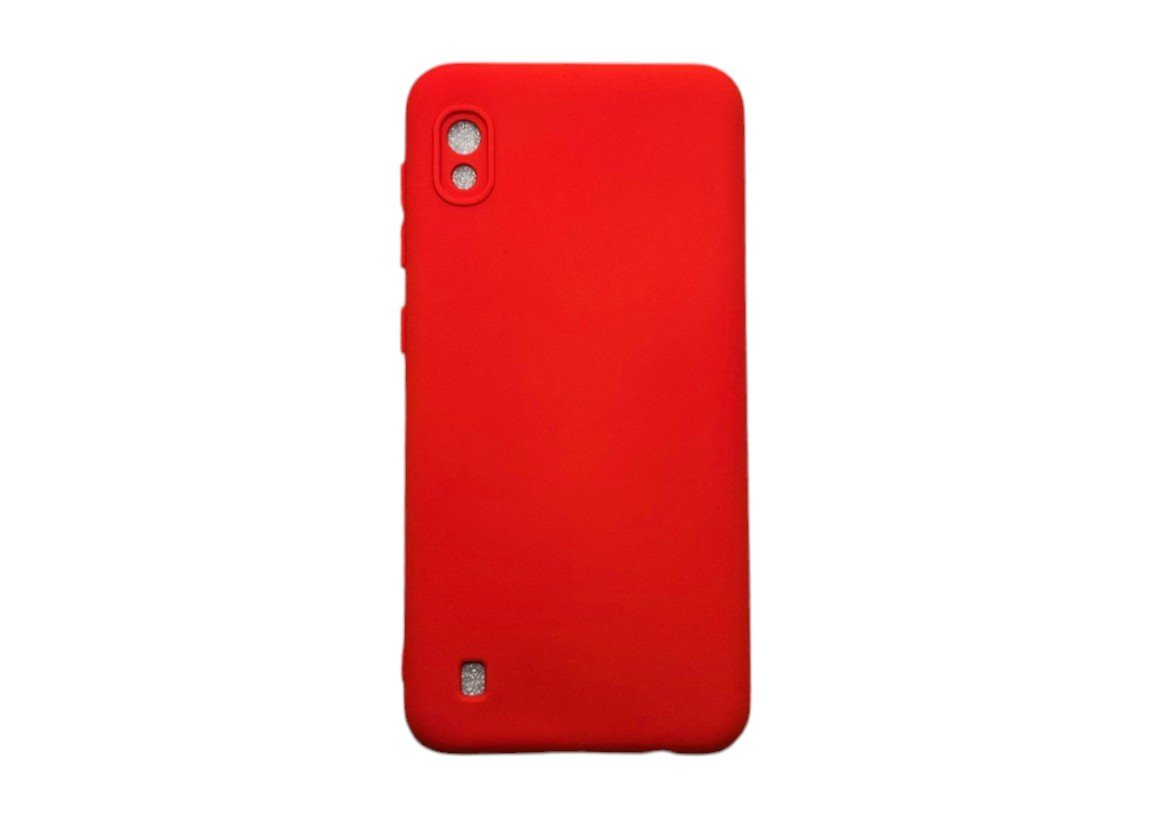 Capa Samsung A10 (normal) Silicone Aveludada Protege Câmera Colorida Capinha Anti Impacto A10:vermelho