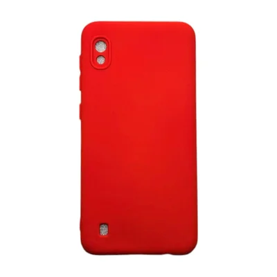 Capa Samsung A10 (normal) Silicone Aveludada Protege Câmera Colorida Capinha Anti Impacto A10:vermelho