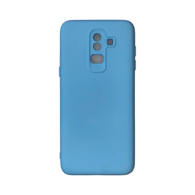 Capa Samsung J8 Silicone Aveludada Protege Câmera Colorida Capinha Anti Impacto J8:azul Bebê 01