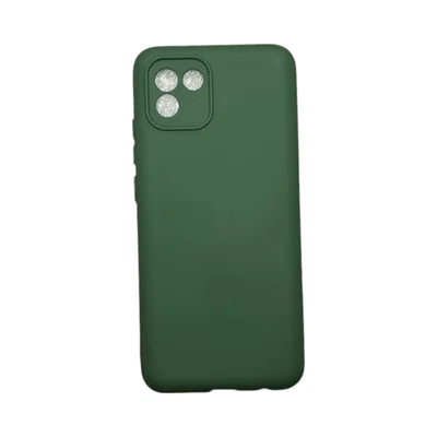 Capa Samsung A03 Silicone Aveludada Protege Câmera Colorida Capinha Anti Impacto A03:verde Escuro