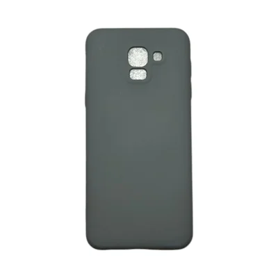 Capa Samsung J6 Silicone Aveludada Protege Câmera Colorida Capinha Anti Impacto J6:cinza