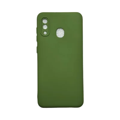 Capa Samsung A20 / A30 Silicone Aveludada Protege Câmera Colorida Capinha Anti Impacto A20 / A30:verde Militar
