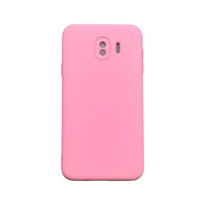 Capa Samsung J4 2018 (j4 Normal) Silicone Aveludada Protege Câmera Colorida Capinha Anti Impacto J4 2018:rosa Bebê