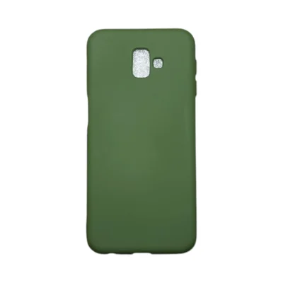Capa Samsung J6 Plus Silicone Aveludada Protege Câmera Colorida Capinha Anti Impacto J6 Plus:verde Militar