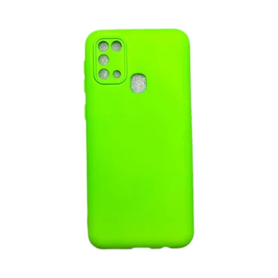 Capa Samsung M31 / M21s  Silicone Aveludada Protege Câmera Colorida Capinha Anti Impacto M31:verde Neon