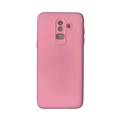Capa Samsung J8 Silicone Aveludada Protege Câmera Colorida Capinha Anti Impacto J8:rosa Bebê