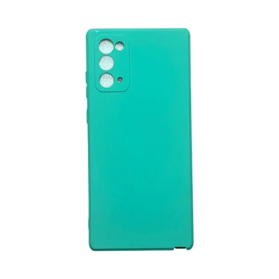 Capa Samsung Note 20 Silicone Aveludada Protege Câmera Colorida Capinha Anti Impacto Note 20:verde Água