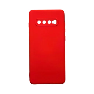 Capa Samsung S10 Plus Silicone Aveludada Protege Câmera Colorida Capinha Anti Impacto S10 Plus:vermelho
