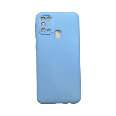 Capa Samsung M31 / M21s  Silicone Aveludada Protege Câmera Colorida Capinha Anti Impacto M31:azul Bebê