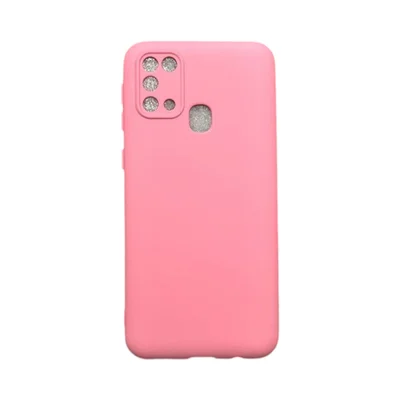 Capa Samsung M31 / M21s  Silicone Aveludada Protege Câmera Colorida Capinha Anti Impacto M31:rosa Bebê