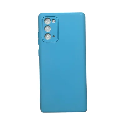 Capa Samsung Note 20 Silicone Aveludada Protege Câmera Colorida Capinha Anti Impacto Note 20:azul Céu