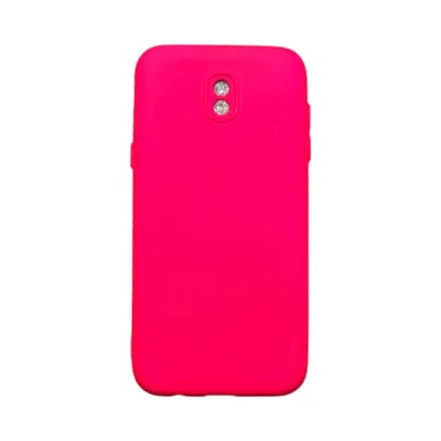 Capa Samsung J5 Pro Silicone Aveludada Protege Câmera Colorida Capinha Anti Impacto J5 Pro:rosa Shock