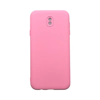 Capa Samsung J7 Pro Silicone Aveludada Protege Câmera Colorida Capinha Anti Impacto J7 Pro:rosa Bebê