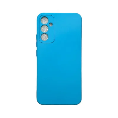 Capa Samsung A34 Silicone Aveludada Protege Câmera Colorida Capinha Anti Impacto Cor:azul Céu