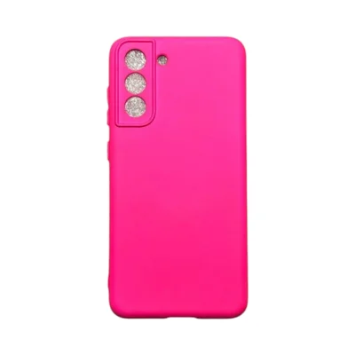Capa Samsung S21 Fe Silicone Aveludada Colorida Protege Ao Redor Da Câmera Case Capinha Anti Impacto S21 Fe:pink