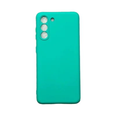 Capa Samsung S21 / S30 Silicone Aveludada Protege Câmera Colorida Capinha Anti Impacto S21:verde Água