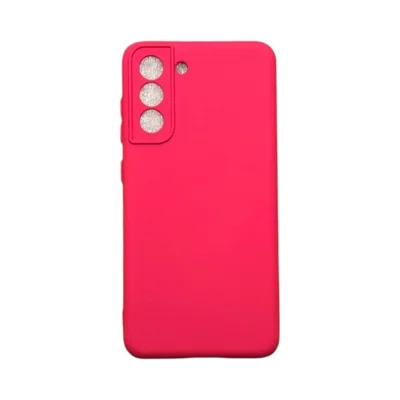 Capa Samsung S21 Fe Silicone Aveludada Colorida Protege Ao Redor Da Câmera Case Capinha Anti Impacto S21 Fe:rosa Shock