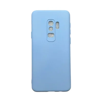 Capa Samsung S9 Plus Silicone Aveludada Protege Câmera Colorida Capinha Anti Impacto S9 Plus:azul Bebê
