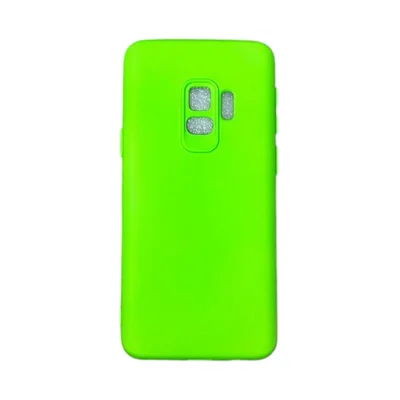 Capa Samsung S9 Silicone Aveludada Protege Câmera Colorida Capinha Anti Impacto S9:verde Neon