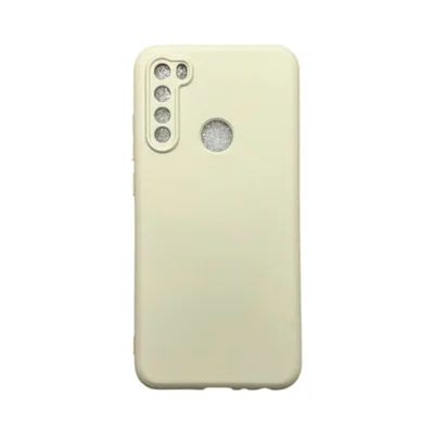 Capa Xiaomi Redmi Note 8 Silicone Aveludada Protege Câmera Colorida Capinha Anti Impacto Redmi Note 8:bege