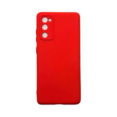 Capa Samsung S20 Fe Silicone Aveludada Protege Câmera Colorida Capinha Anti Impacto S20 Fe:vermelho
