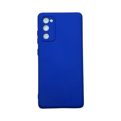 Capa Samsung S20 Fe Silicone Aveludada Protege Câmera Colorida Capinha Anti Impacto S20 Fe:azul Bic
