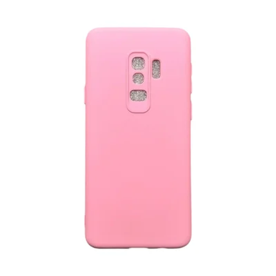 Capa Samsung S9 Plus Silicone Aveludada Protege Câmera Colorida Capinha Anti Impacto S9 Plus:rosa Bebê
