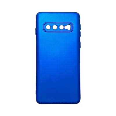 Capa Samsung S10 Silicone Aveludada Protege Câmera Colorida Capinha Anti Impacto S10:azul Metálico
